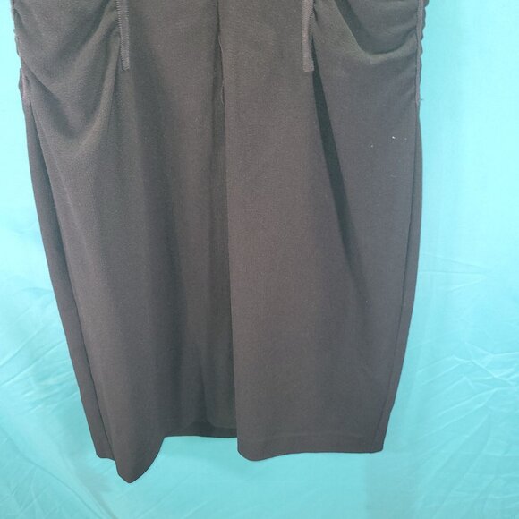 Etcetera Womens Size 8 Black Sleeveless Fitted Sheath Dress Leopard Print Lining - Picture 8 of 9